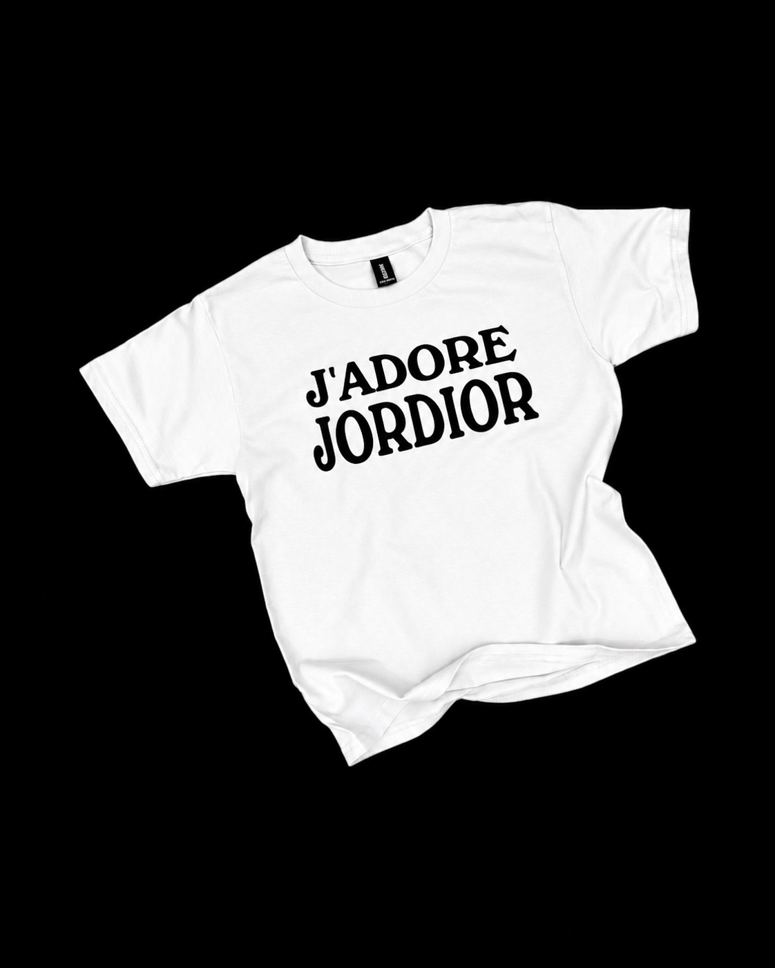 J'ADORE JORDIOR - White Cropped Tee