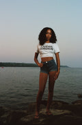 J'ADORE JORDIOR - White Cropped Tee