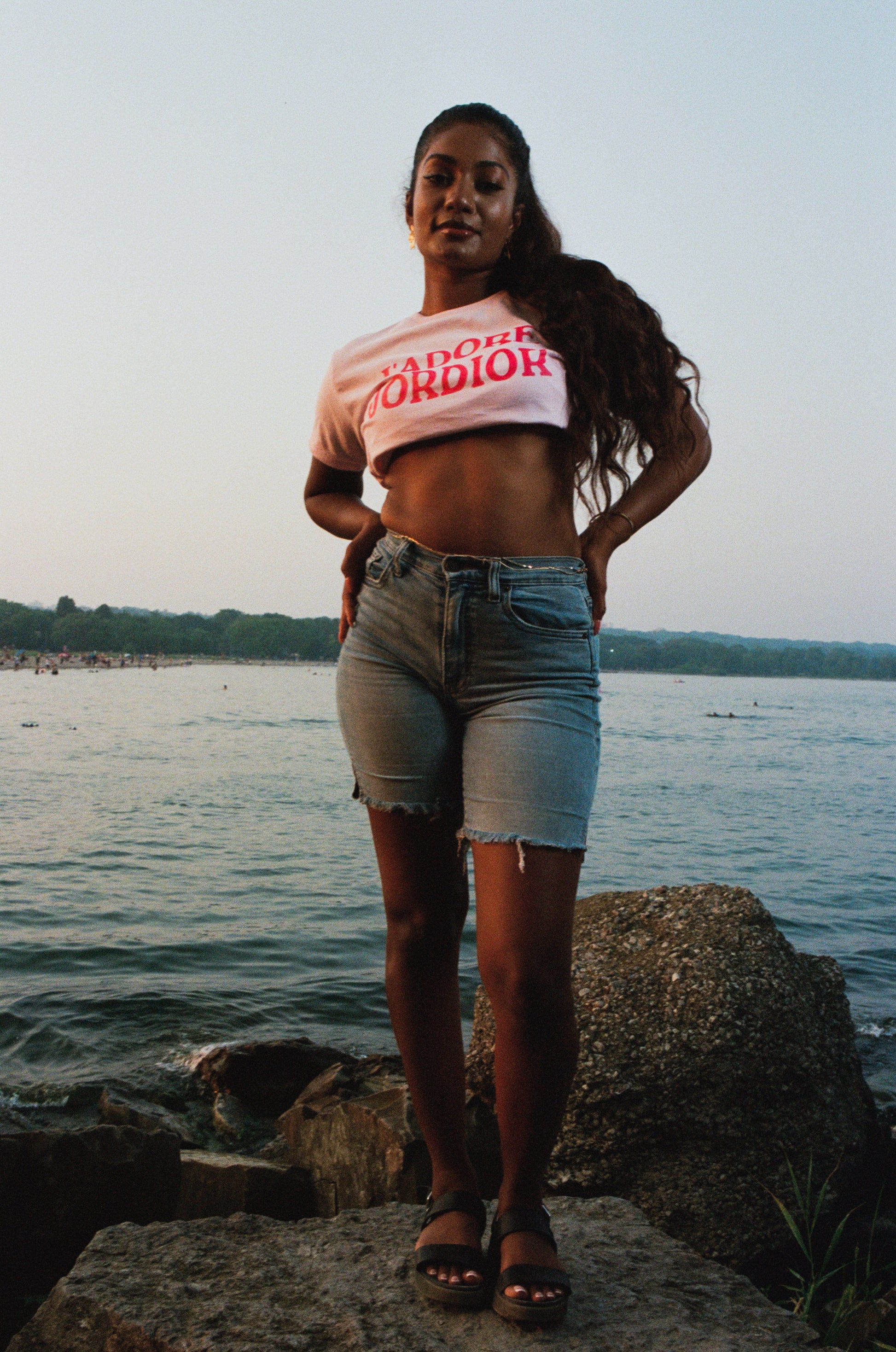 J'ADORE JORDIOR - Pink/Pink Cropped Tee