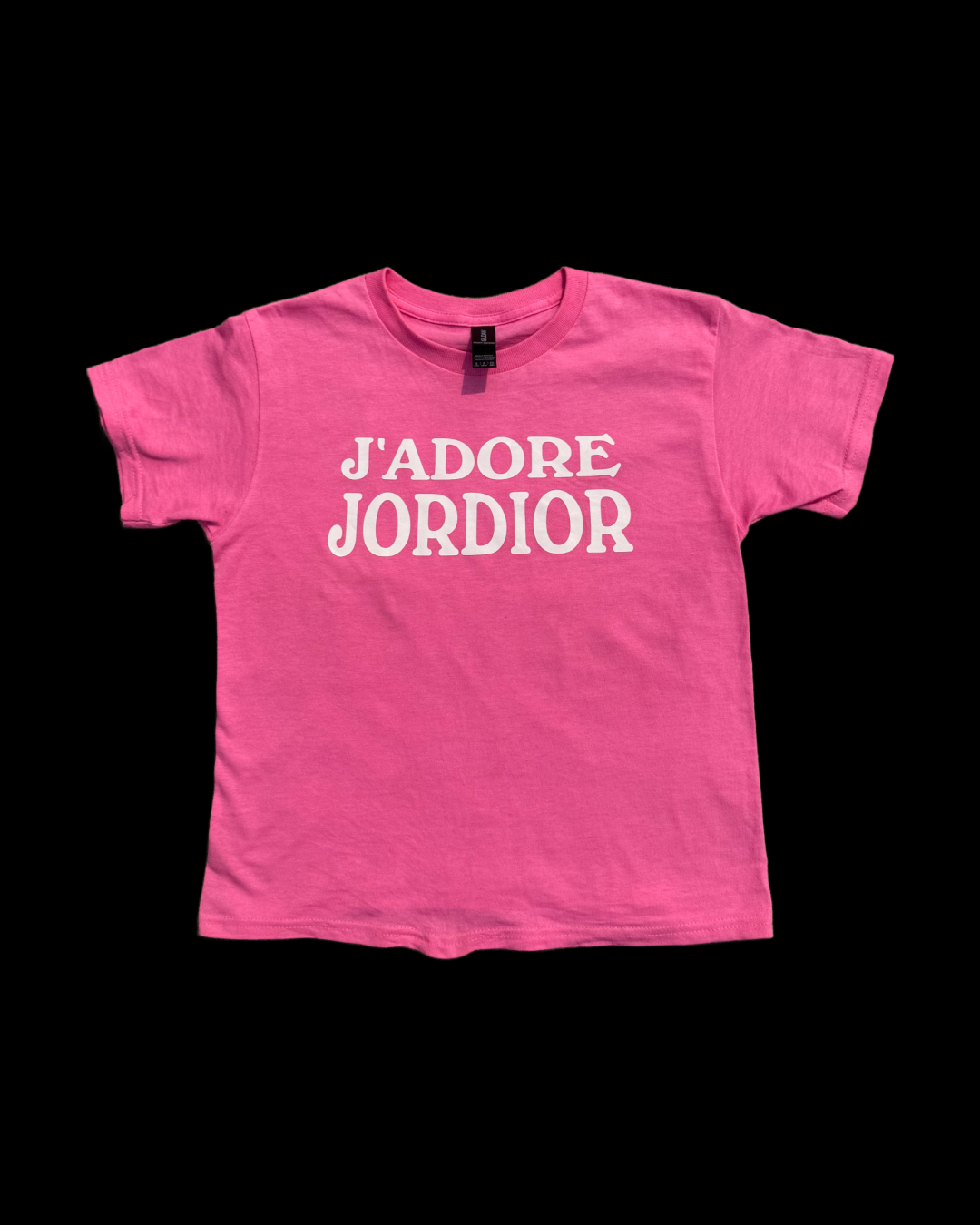 J'ADORE JORDIOR - Pink/White Cropped Tee