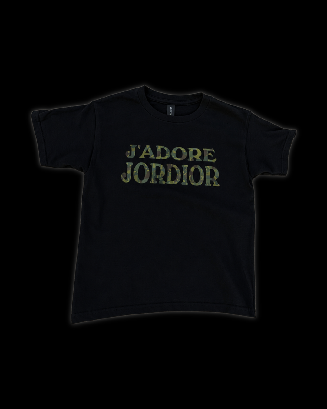 J'ADORE JORDIOR: Camo/Black Writing